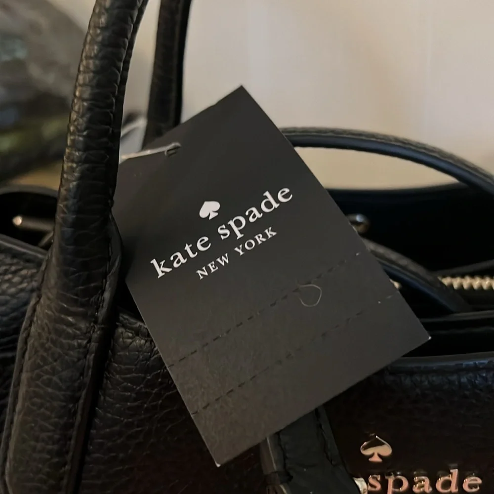NWT Kate Spade Dumpling black leather satchel